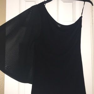 One sleeve black top